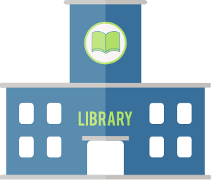 Graphic of a library building